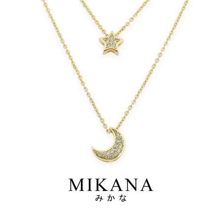 Mikana 18k Gold Plated Emiko Layered Pendant Necklace accessories for women fashion korean free shipping sale japanese gift box