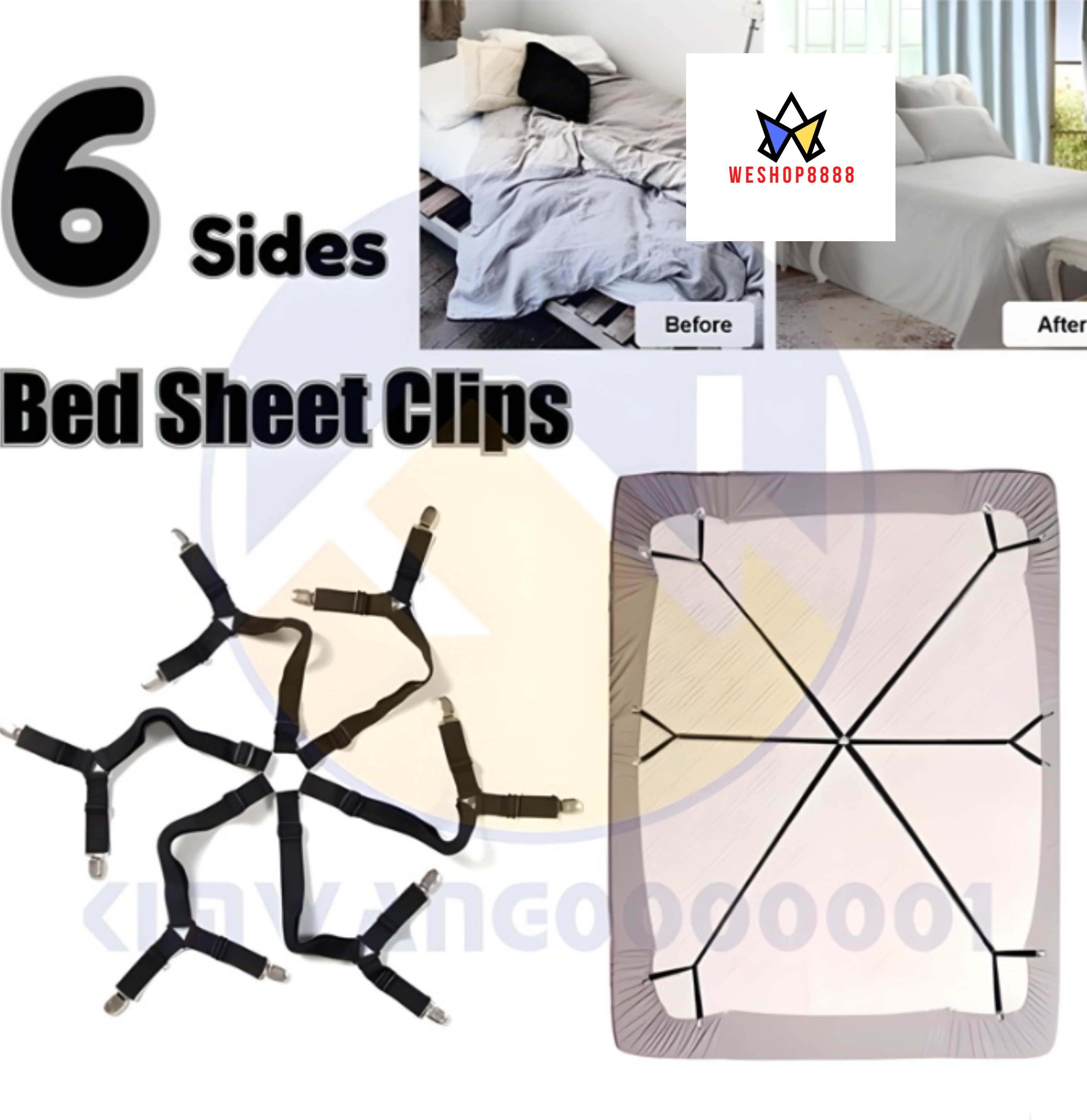 WeShop8888 Adjustable Elastic Mattress Holder Sheet Clips