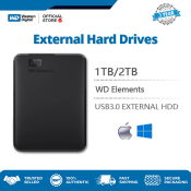 WD Elements Portable 1TB/2TB External Hard Disk with 3-Year Warranty