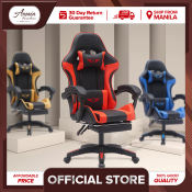 Amaia Black Red Leather Gaming Chair - Ergonomic and Swivel