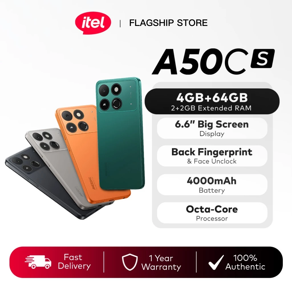 itel A50C 4GB RAM (2+2GB) 64GB ROM Smartphone 6.6" Big Screen Dynamic Island 4000mAh Battery Android