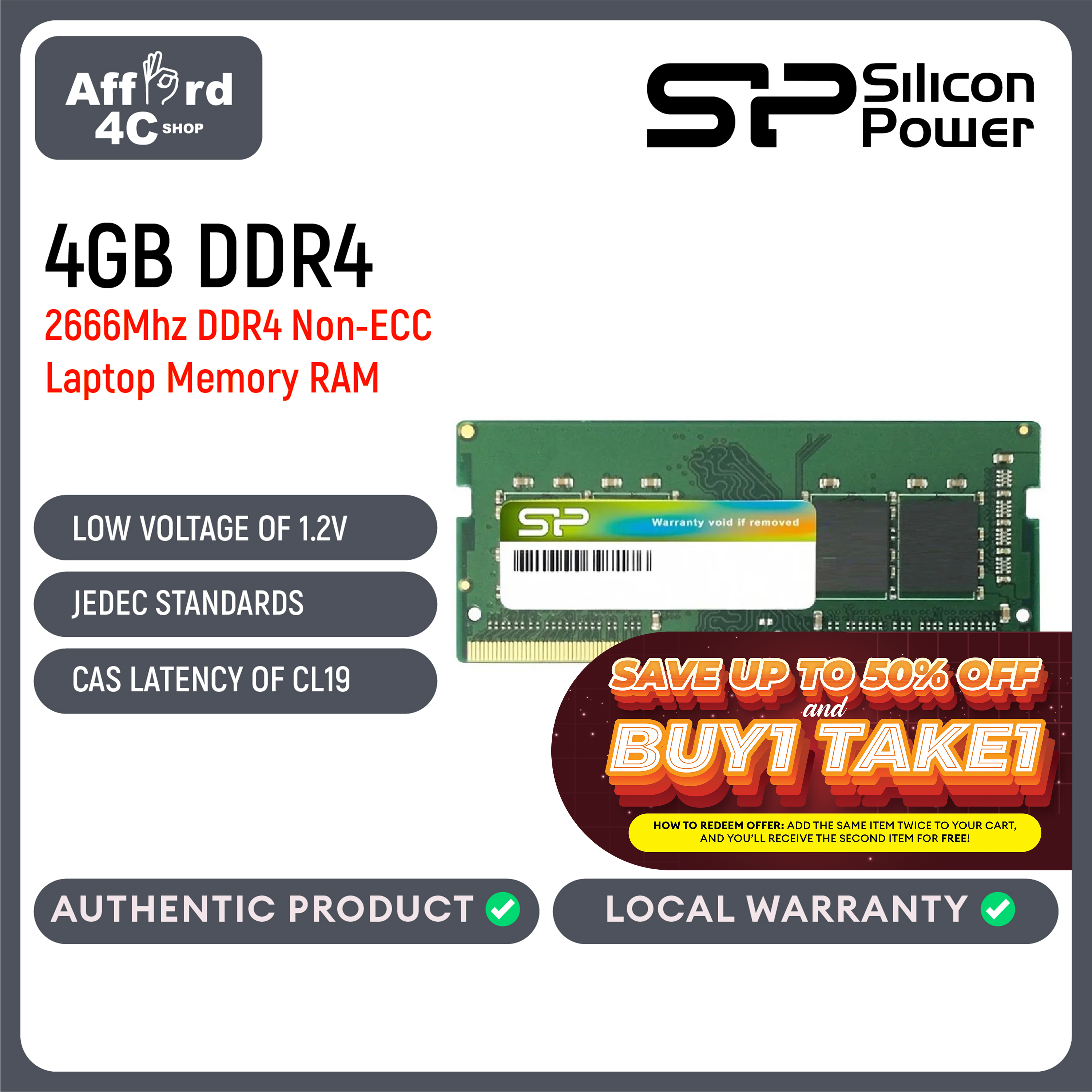 Silicon Power Gb 2666 Kvr26s19s6 Sodimm Ddr4 2666 Silicon Power SP