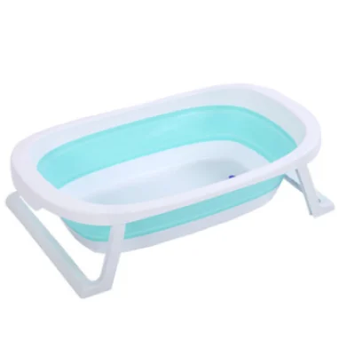 【Warranty 1 Year】Baby Bath Tub Silicone Foldable Baby Bath Tub With Cushion Baby Bath Support (3)