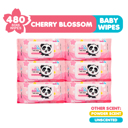 Babypal Cherry Blossom Baby Wipes - Pack of 6