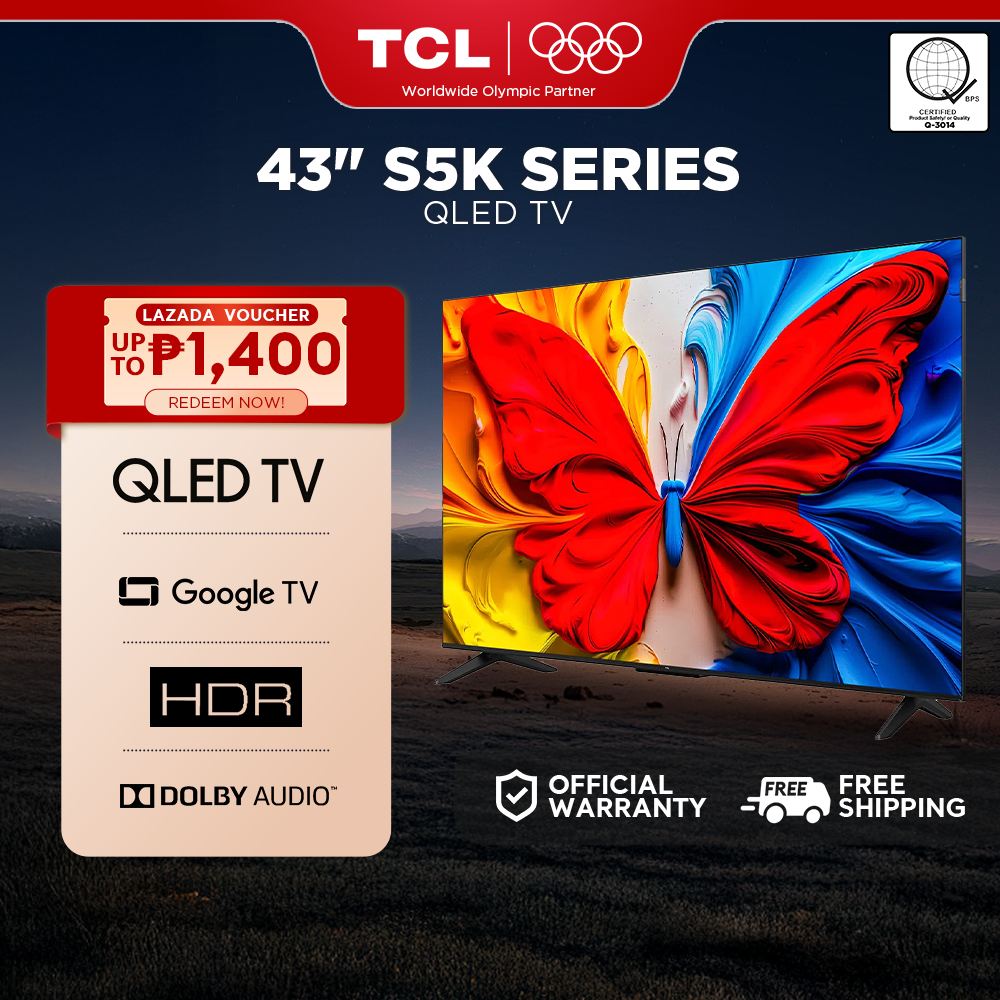 TCL QLED TV 43S5K - 43 Inch Google TV - Full HD, HDR10, Dolby Audio, Slim Design Presyo 17,790 Piso*Libreng Shipping