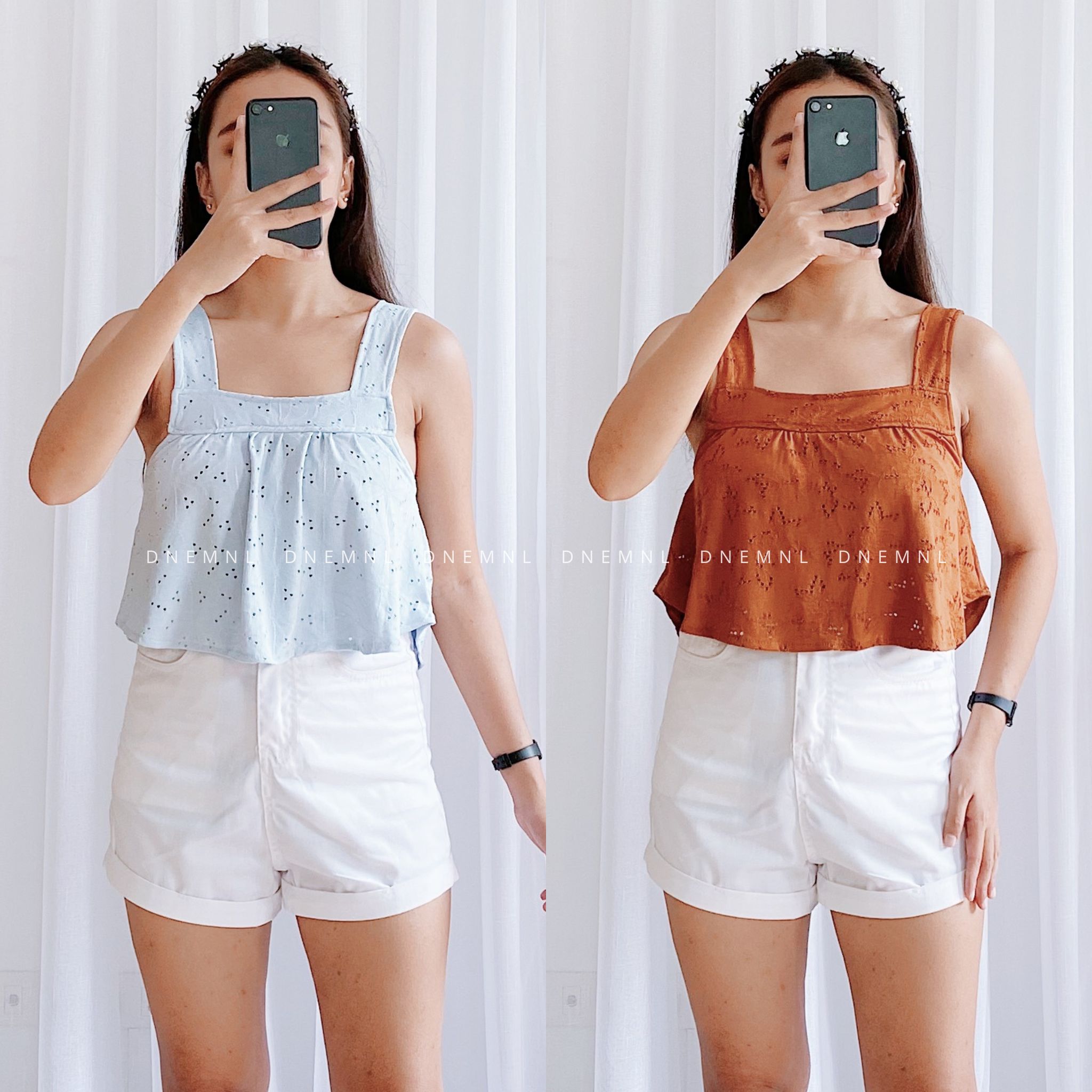 DNEMNLPH Eve Flowy Linen Crop Top Assorted (Trendy Korean Bangkok