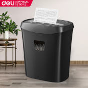 Deli 12L Micro Cut Paper Shredder (Black, 6 Sheet)