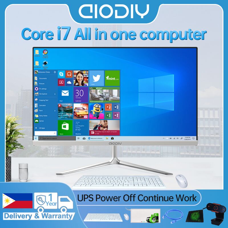Lazada Philippines - AIODIY Brand 22 inch HD All In One PC Computer Desktop Brand New Intel Core i3 / i5 / i7 8G/16G RAM 120G/ 240G/512G SSD suitable for online courses / Office / fashion energy saving PC full set of 20/22 inch monitor is larger than the laptop screen