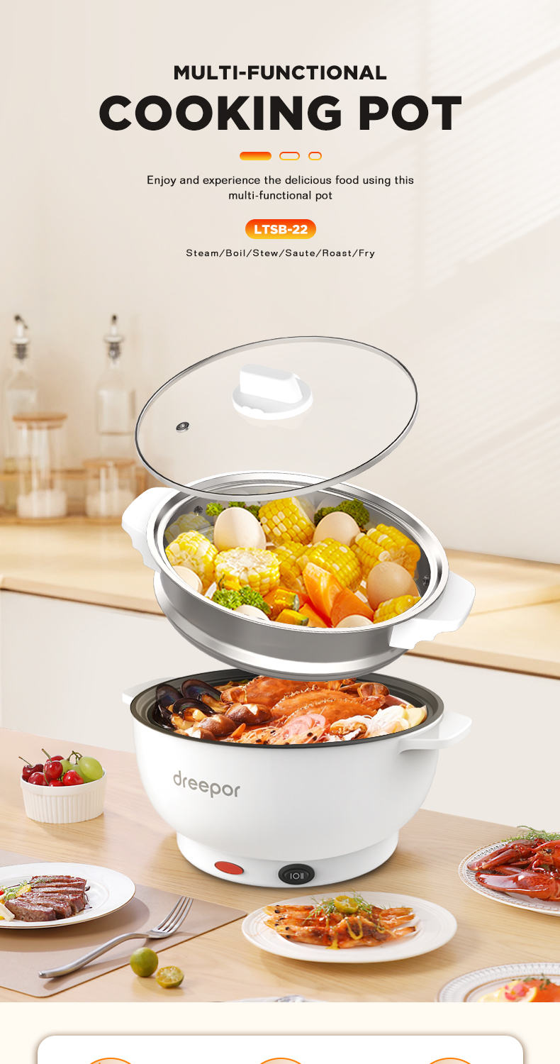 Electric Cooking Pot: Enjoy Double Deliciousness with Multi