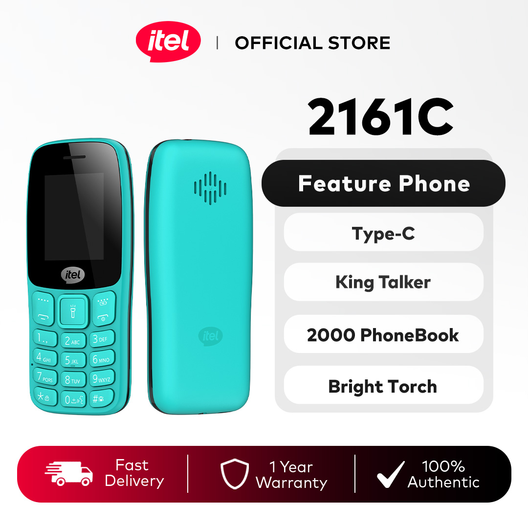 itel 2161C Basic Phone Original (Keypad) / Dual Sim / 1000mAh Battery / Bluetooth / Type-C