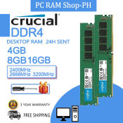 Crucial DDR4 RAM 4GB/8GB/16GB 2400MHz-3200MHz DIMM Memory