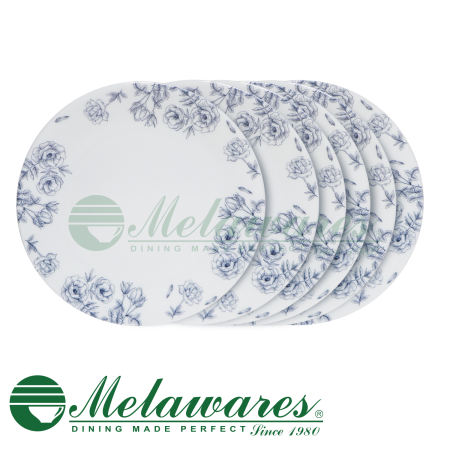 Melawares 6pc 10 inch Allison Round Plate Set