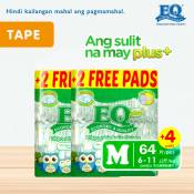 EQ Plus Big Pack Medium  - 34 pcs x 2 packs  - Tape Diapers