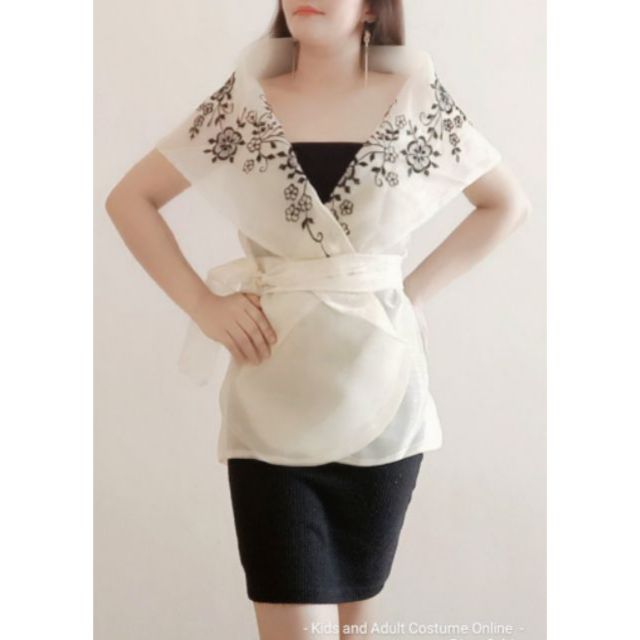 MODERN FILIPINIANA KIMONA OVERLAP TOP 