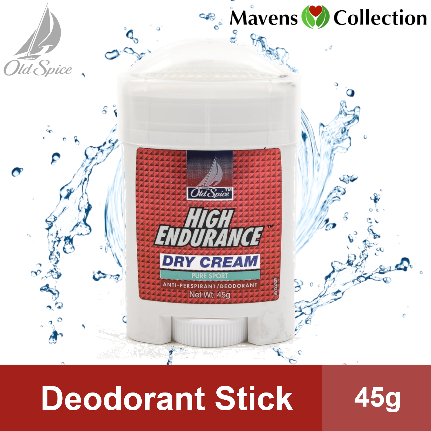 Old Spice High Endurance Dry Cream Pure Sport Deodorant 45g
