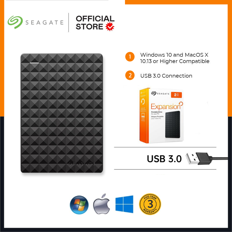 Seagate 1TB/2TB USB 3.0 Portable External Hard Drive