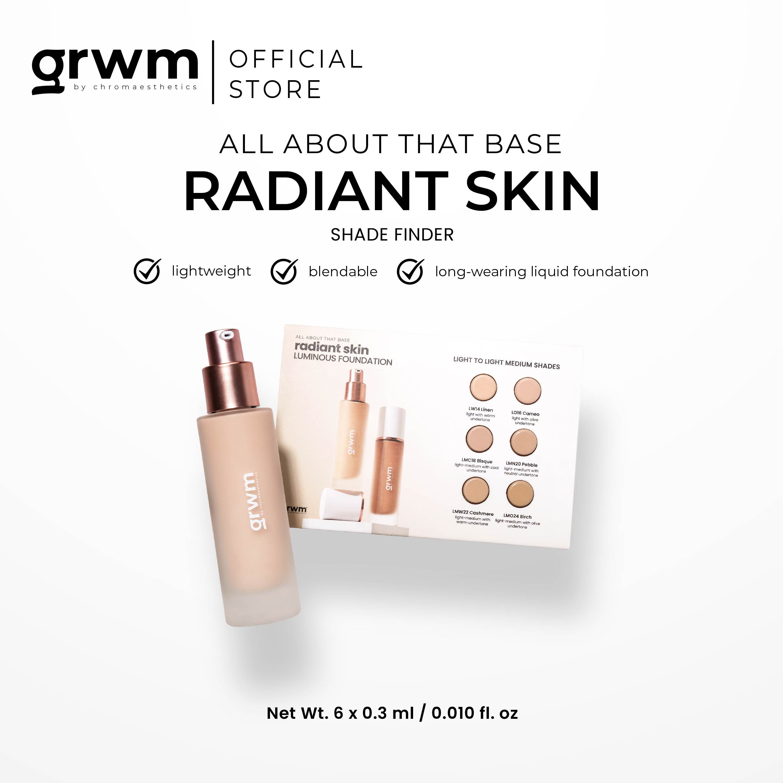 Discount on Grwm Cosmetics  shoes - SKU: Grwm Cosmetics Shade Finder - Radiant Skin Foundation