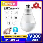 PHONEBOX V380 Wireless 360° CCTV Camera with Night Vision