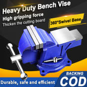 Original Heavy Duty Steel Bench Vise with 360° Swivel Base