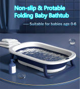 LUB Portable Foldable Baby Bath Tub with Bath Net