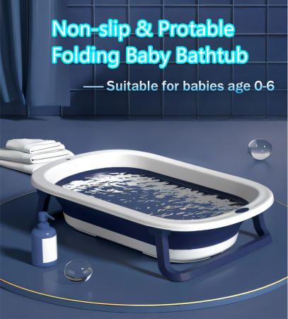 LUB Portable Foldable Baby Bath Tub with Bath Net