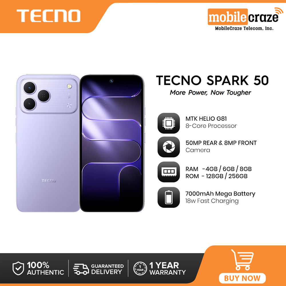 TECNO Spark 50 4G Smartphone (4/128GB) / Helio G81 Processor / 6.78" 120Hz Smooth Display / 7000mAh Mega Battery / 18W Fast Charging / 50MP AI Camera - Image 4