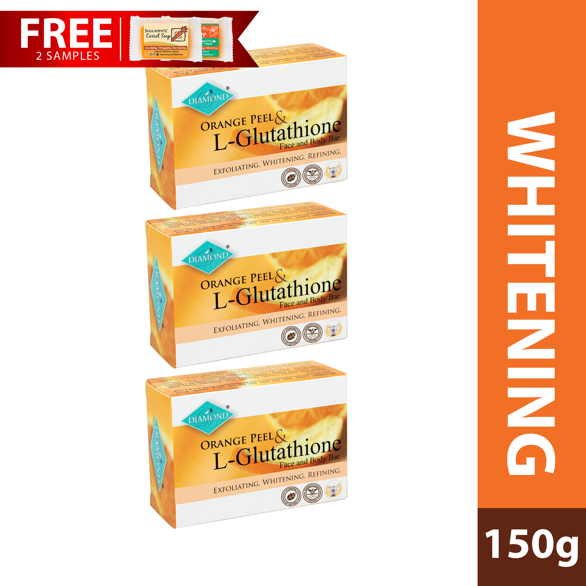 Diamond Orange Peel and L-Glutathione Face and Body Bar (Whitening Soap) 65g 5pcs. Dermacare Whitening Soap Normal Skin Whitening Bar Deep Cleansing Body Bar - Lazada Diamond Orange Peel and L-Glutathione Face and Body Bar (Whitening Soap) 65g 5pcs. Dermacare Whitening Soap Normal Skin Whitening Bar Deep Cleansing Body Bar - Lazada