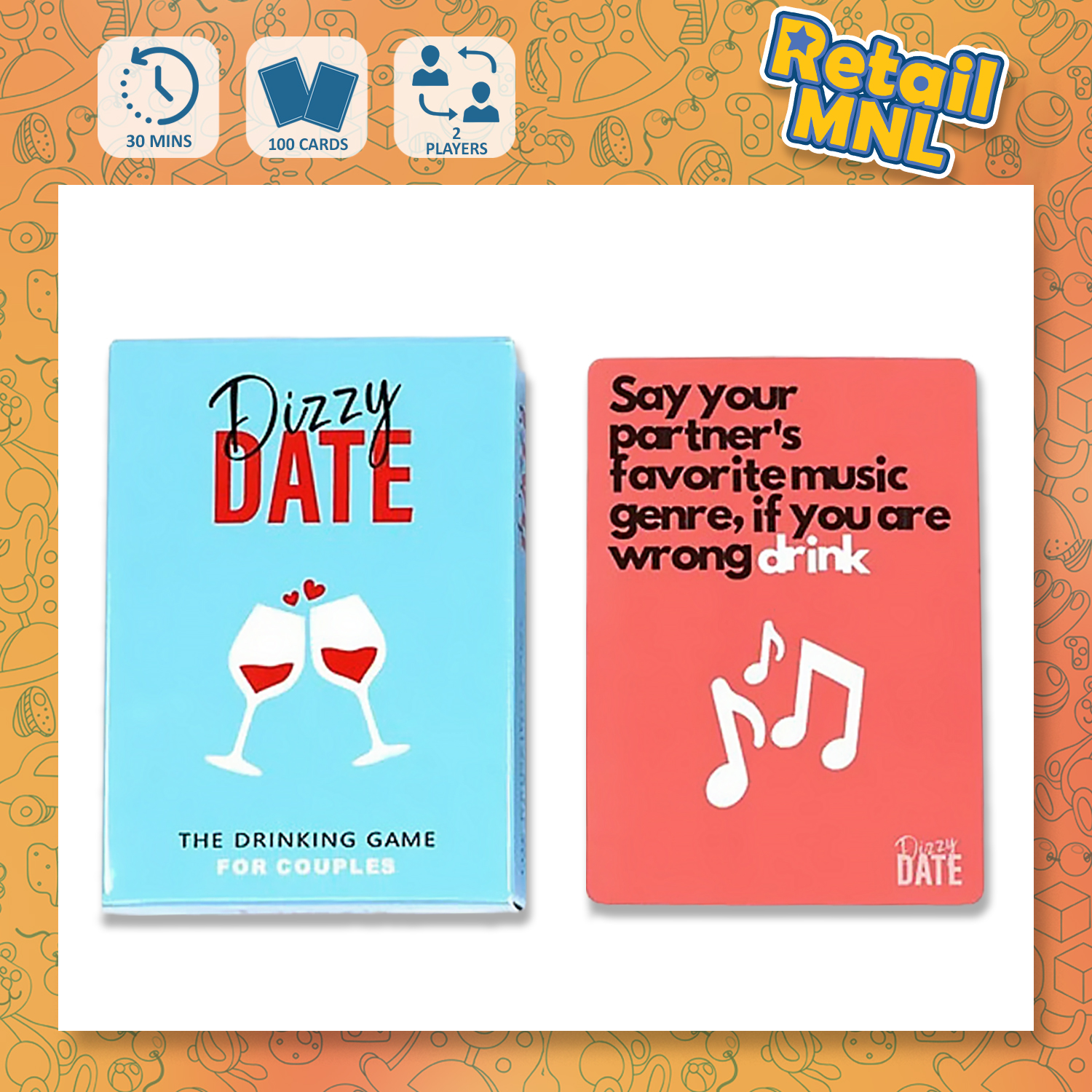 Dizzy Date - Adult Drinking Game for Couples. Perfect Valentine's