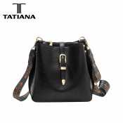 Tatiana Celine Vintage Bucket Crossbody Bag with Wide Strap