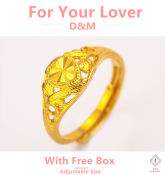 GoldFashion 18k Saudi Gold Plated Adjustable Rings for Women