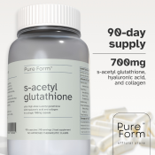 Pure Form S-Acetyl Glutathione: Skin Brightening and Anti-Aging Supplement