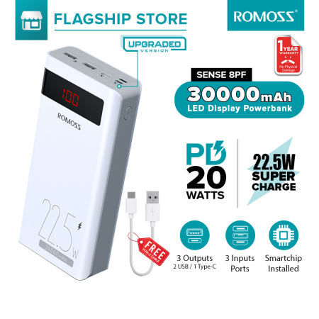 Romoss Sense 8PF 30000mAh Fast Charge Power Bank