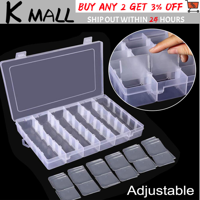 Plastic Organizer Box with Adjustable Dividers for Jewelry Storage Letter  Board Fishing Tackle
