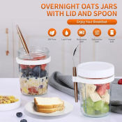 Glass Jar with Lid, Spoon - 300ml Food Container