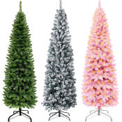 NUVOX 7.5 FT Artificial Pencil Christmas Tree with Metal Stand