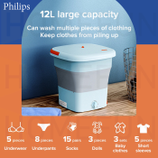 Philips Portable Washing Machine - Mini, Foldable, Fully Automatic