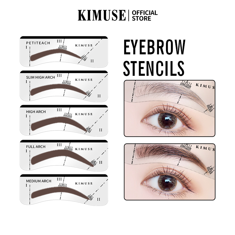 Discount on KIMUSE  shoes - SKU: KIMUSE 5 PCS Eyebrow Stencil Reusable Shaping DIY Eyebrow Template Beauty Eyebrow Stencil Kit