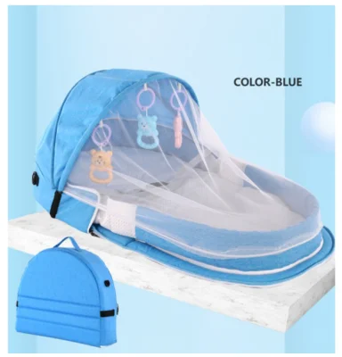 Baby Bed Bassinet Crib Portable Folding Baby Bed Nest Cot for Travel Foldable Bed Bag with Mosquito/Toys Net Infant Sleeping Basket (2)