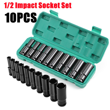 1/2-Inch Drive Metric Deep Impact Socket Set 8-24mm Hexagon 78mm Length Mechanical Workshop Tool Hexs High Carbon Steel Electric Spanner - Image 3
