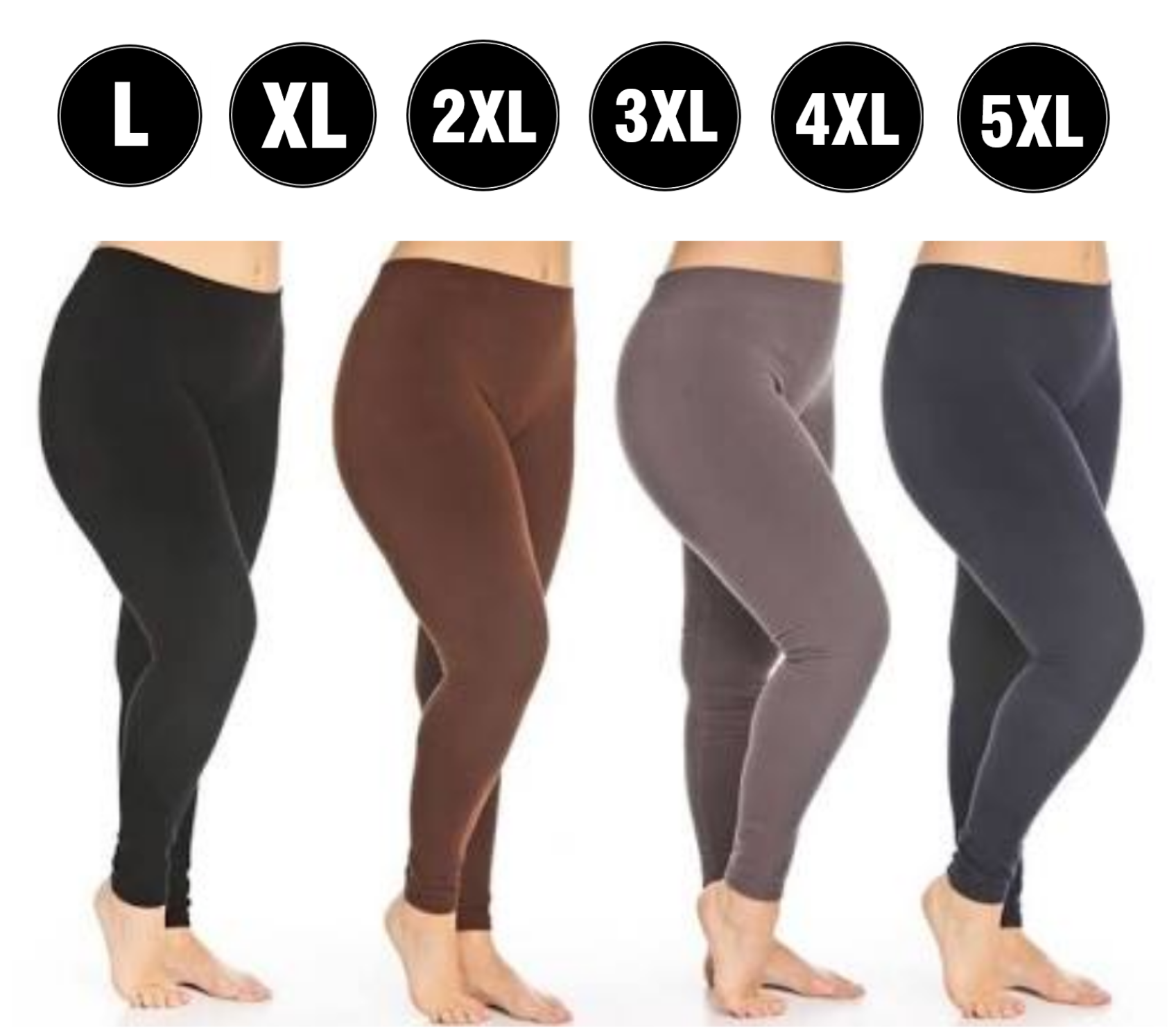 Women's adult Plus size High-waist Plain Leggings with pocket- M/L/XL/2XL/3XL/4XL/5XL