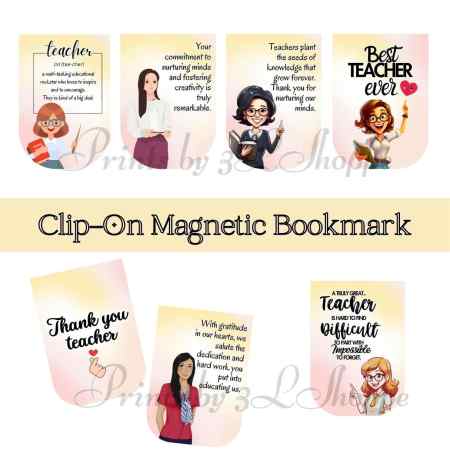 Teachers Day Gift Cute Magnetic Bookmark Clip-On Bookmark