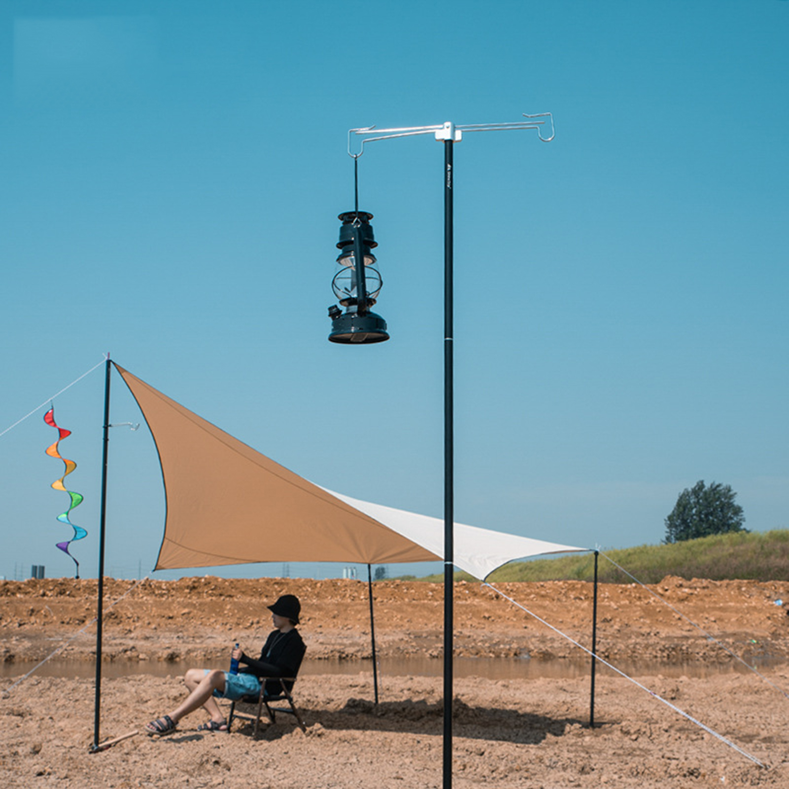 Lantern Stand Camping Folding Lamp Pole Portable & Lightweight