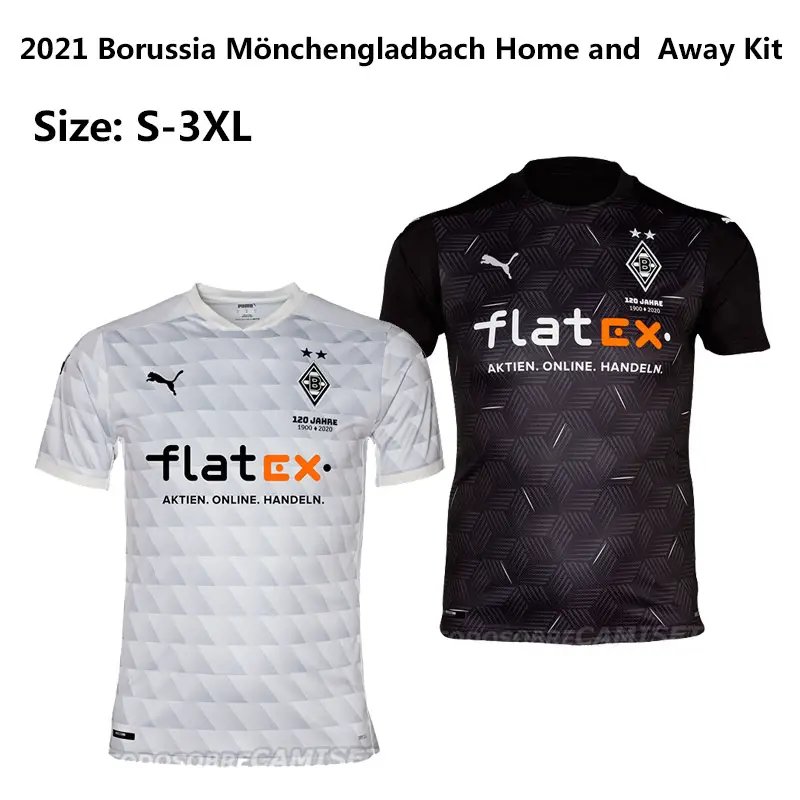 21 Borussia Monchengladbach Home And Away Kit Jersey Football Shirt European Code Size S 3xl Lazada Singapore