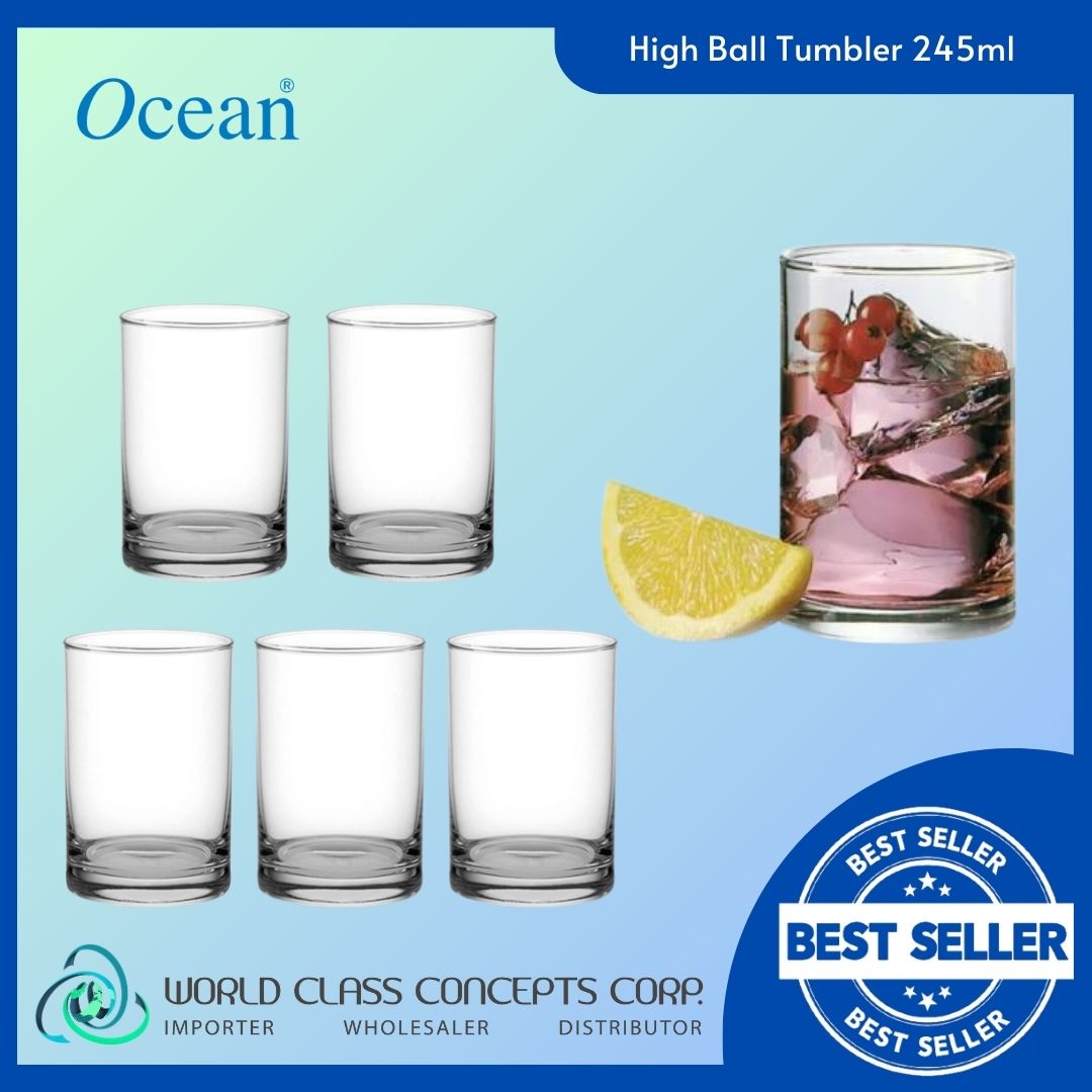 Ocean Fin Line Juice Glass Set (6 Pcs) - 175 ml - (For Pick Up