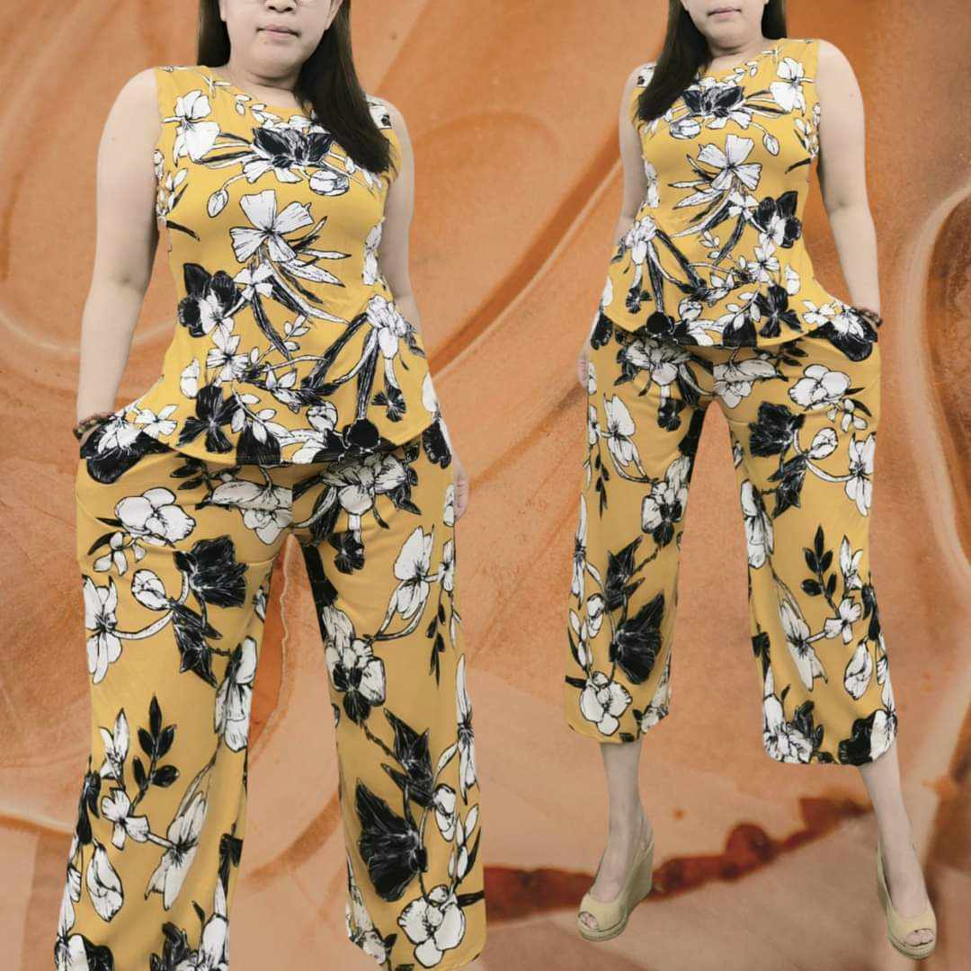 3PCS ASSORTED PLUS SIZE SLEEVELESS TERNO SQUAREPANTS