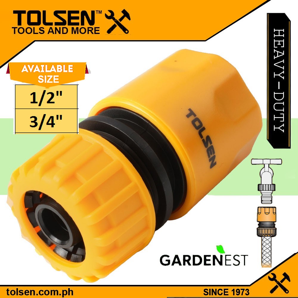 HOSE CONNECTOR W/WATER STOP 3/4 – Tolsen Tools Philippines