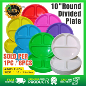 Hunter House 10" Divided Plastic Plates - Set of 6