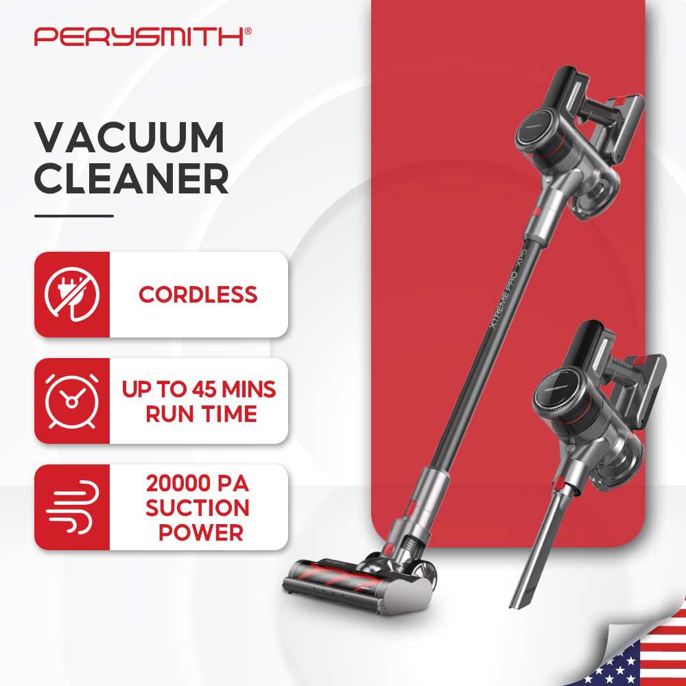 PerySmith Cordless Vacuum Cleaner XP5 Portable Wireless Handheld Washable Floor Heavy Duty Cleaner For Home Bed Car Pet 20000PA