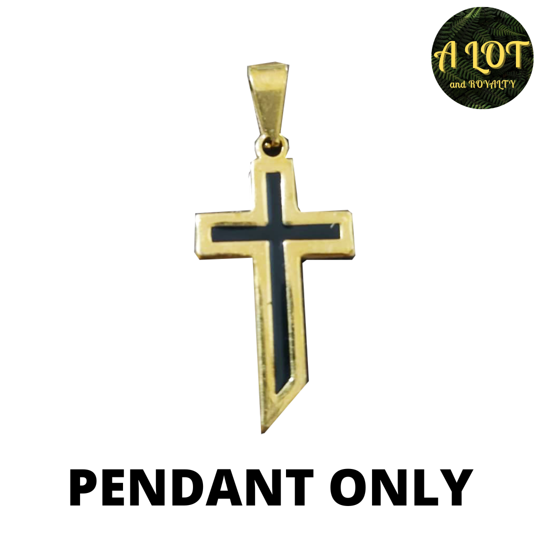 Golden Stainless Steel Cross Necklace Non Tarnish Pendant Jewelry