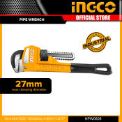 Ingco 8" Industrial Pipe Wrench for Plumbing Tasks